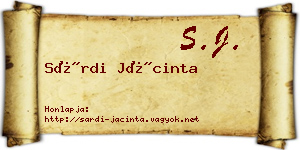 Sárdi Jácinta névjegykártya